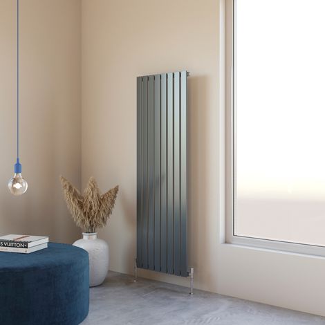 Acezanble 1600x544mm Single Anthracite Vertical Flat Panel Central Heating Designer Radiator