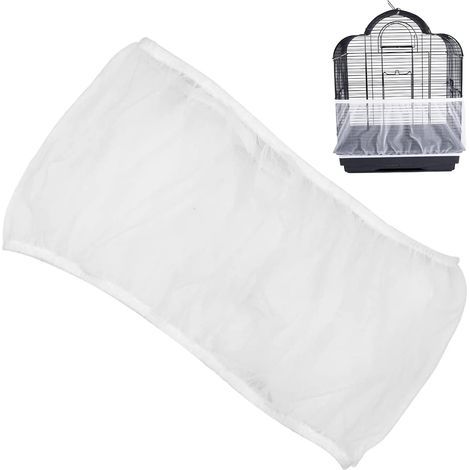 Oiseau à Cage En Nylon, Filet De Protection Pour Cage à Oiseaux, Cage Oiseaux Maille, Universel Ajustable Ventilation Anti-Poussière Sécurité Protection Oiseau De Compagnie Perroquet Accessoires Blanc (1/4)