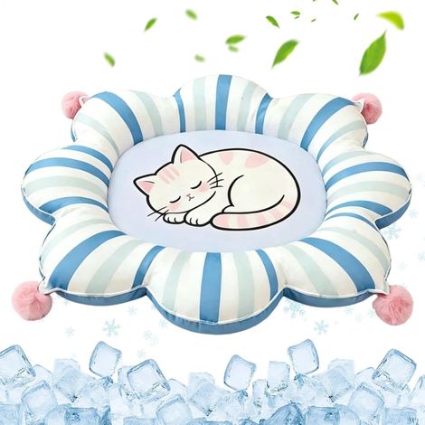 Tapis rafraîchissant pour chat, base antidérapante, confortable et lavable Lit d'été rafraîchissant pour chatons, chiots et chiens, à utiliser en cage, sur canapé, lit, siège auto ou niche. (1/5)