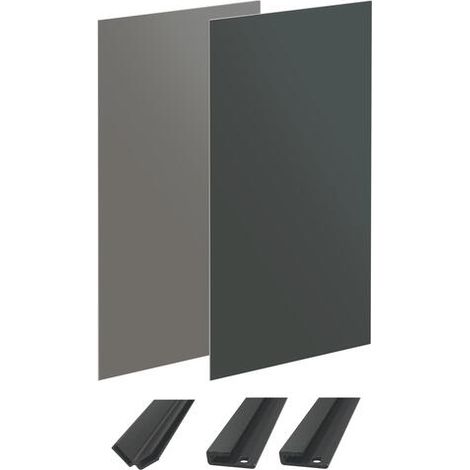 ONDEE - Kit instalación paneles murales esquina WALLDECO 120cm gris antracita perfil negro