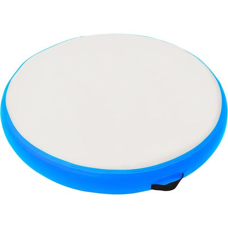 Tapis gonflable de gymnastique avec pompe 100x100x10cm PVC Bleu (1/5)