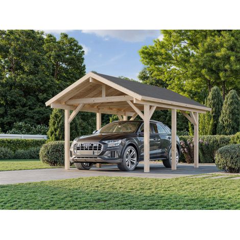 Garage en bois Robert 11,7 m2 Naturel (1/4)