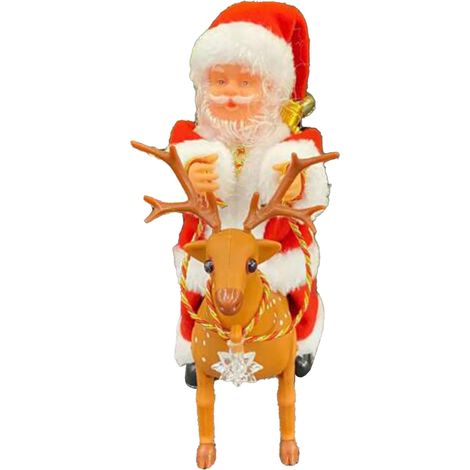 Poupée de Noël électrique chantante et dansante, décorations, poupée musicale exquise pour anniversaire, 22 cm, cerf à cheval (1/4)