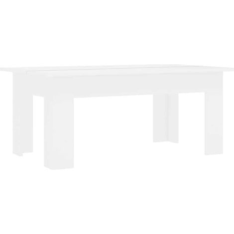 vidaXL Mesa de centro madera contrachapada blanco 100x60x42 cm (1/2)