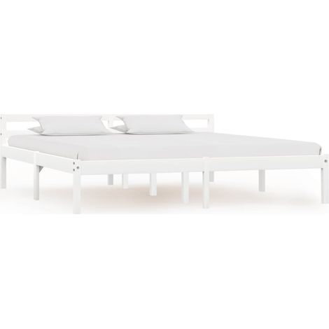 Lit Blanc Bois de pin massif 160x200 5 (1/5)