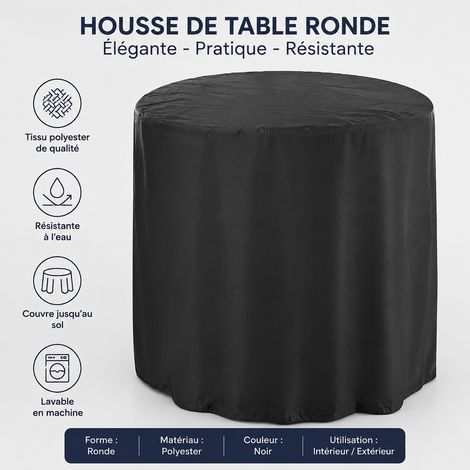 Housse de protection ronde pour table basse de jardin 47 x 45 cm polyester 190T enduit argent noir noir 190t 47 200 g – Livraison gratuite