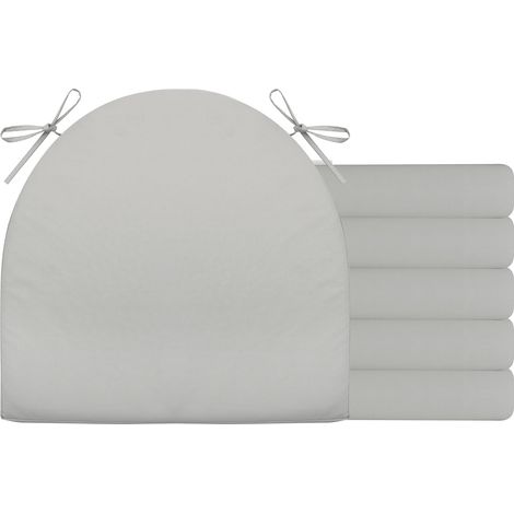 2er Set Stuhlkissen mit Bändern Wasserdicht Rutschfestes Sitzkissen Bequeme Halbrund Sitzpolster für Gartenmöbel Oder Stuhl Wasserdicht Garten 40 x 40 x 4 cm Beige (1/5)