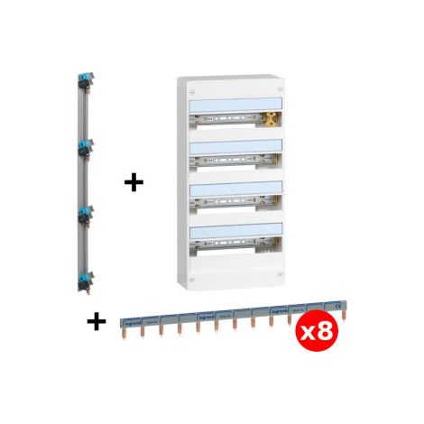 Legrand - DRIVIA - Coffret 4 rangu00e9es - 13 modules + Peigne V et H - Ref. : 401214+405002+404926x8 (1/5)
