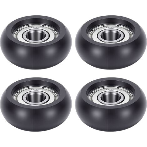 Lot de 4 roulettes de rechange en plastique pour appareils de fitness, compatibles avec tapis de course et machines à câbles. (1/5)