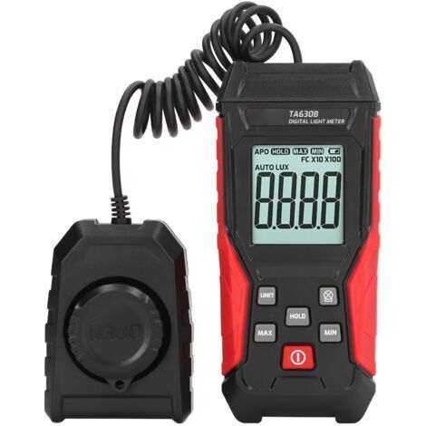 Misuratore di illuminamento digitale da 200.000 LX, misuratore di luce ad alta precisione, tester di illuminamento con spegnimento automatico. (1/5)
