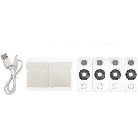 Set of 4 USB rechargeable, adhesive, warm white body induction lamps with sensors (1/5)
