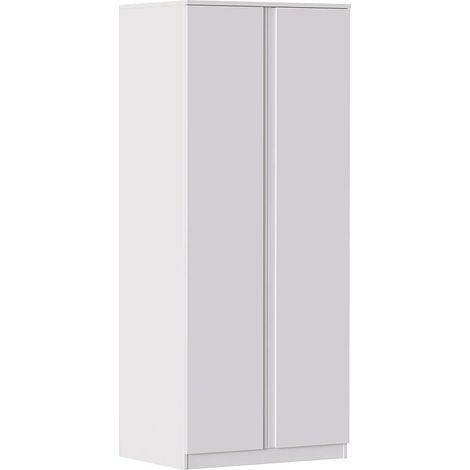 Iconico Home MIK Modern, Armadio a 2 ante con maniglia integrata, Guardaroba, Camera da letto, Soggiorno, 80x55,5xh190,5 cm, Bianco (1/4)