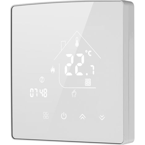 Thermostat numérique intelligent programmable, contrôleur de température ambiante avec écran tactile rétroéclairé LCD pour maison, école, bureau, hôtel (1/5)