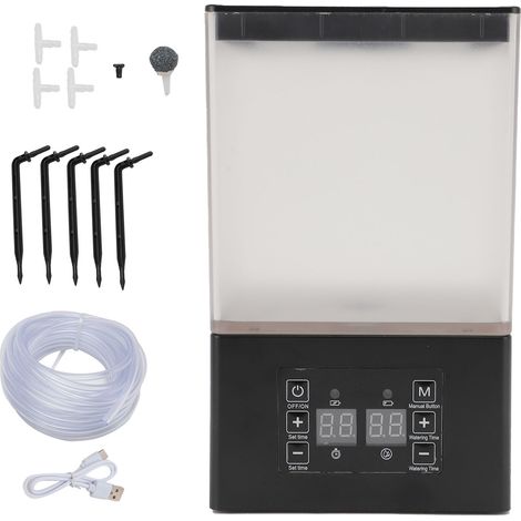 Système d'arrosage automatique 2 en 1, réservoir d'intérieur de 1,3 L avec minuterie et écran LCD (1/5)