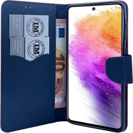 Buch Tasche "Fancy" für SAMSUNG GALAXY A73 5G Rot-Blau (1/4)