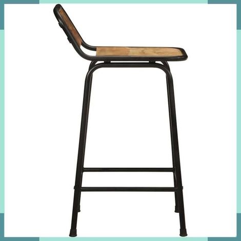 4013530 Tabourets de bar lot de 2 bois massif manguier brut (1/5)