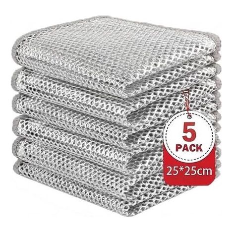 15 panni multifunzionali a doppio strato, in tessuto metallico multifunzionale, antigraffio, panni multiuso metallici per superfici umide e asciutte (1/5)