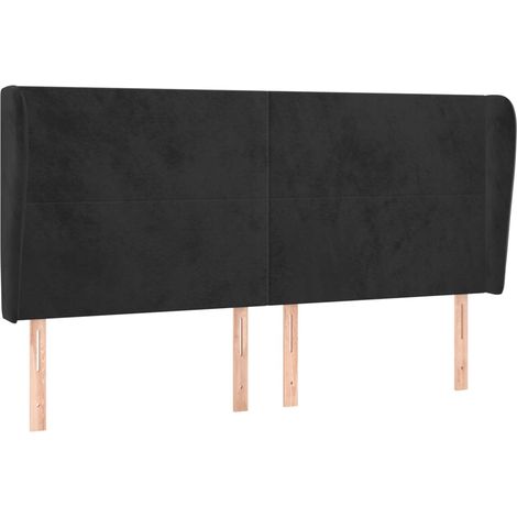 Maison Exclusive - Testiera ad Orecchio Nera 163x23x118/128 cm in Velluto