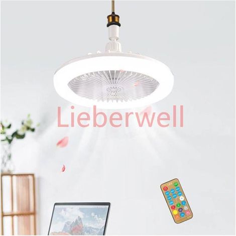 30W LED LIEBERWELL Ceiling Fan with Light, 3 Color Temperatures, 3 Speeds, Dimmable, Remote Control, Timer, 25cm Diameter, Silent, White (1/5)