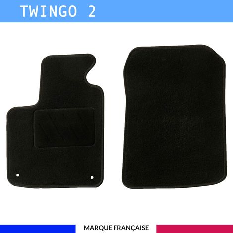 Tapis de sol voiture - Sur mesure pour  Renault TWINGO 2 (07/2007-08/2014) - Antidérapant - Tapis de sol avant 2 pièces (1/4)