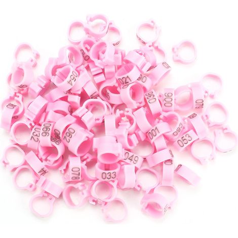 Lot de 100 sac lettre jambe bandes anneaux pour pigeon oiseau en plastique rose 8 mm 001 100 - résistant et stable (1/5)
