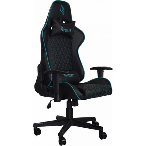 Sedia Ufficio/Gaming NOUA KUI K7 Nero/Blu Chiaro con Braccioli 2D e Schienale Inclinabile (1/3)