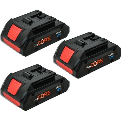 Batterie de remplacement, capacité de 6000mAh, compatible avec les chargeurs 18V, 6.0Ah 3pcs (1/2)
