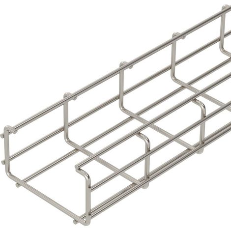 OBO Bettermann C-Gitterrinne 50x100x3000 Edelstahl, rostfrei A2 1.4301 blank, nachbehandelt, 3 Meter, 6016235