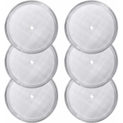 Lot de 6 filtres de rechange pour cafetière à piston, réutilisables en acier inoxydable, pour cafetières à piston universelles de 350 ml.