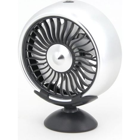 Mini ventilatore USB per auto e camion, velocità regolabile, flusso d'aria elevato, uscita dell'aria argentata + ventola a ventosa (1/5)