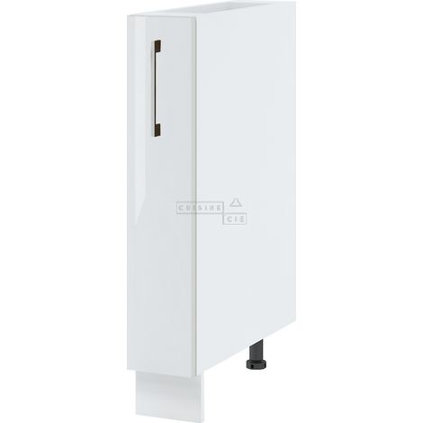 Meuble range épice Bellissi Blanc Brillant L 15 cm - Porte avec poignée apparente White (1/5)