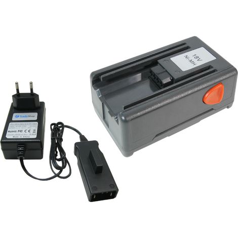 Trade-Shop 2in1 Set: Ni-MH Akku 18V 1500mAh 27Wh + Ladegerät Netzteil für Gardena Elektrowerkzeuge Gartengeräte wie Gardena SmallCut 300 (1/3)