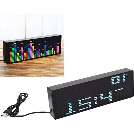 CAI-256 Spektrumanalysator mit LED-Musikspektrumanzeige, 1624-Segment-RGB-Rhythmuslichtsensor, Uhranzeige, 384 LEDs, 20 dynamischen Effekten und 7 Farben. (1/5)