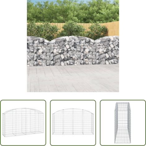 Schalldämmung - Gabione mit Hochbogen 200x50x100/120 cm Verzinktes Eisen (1/5)
