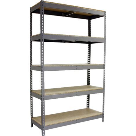 Simonrack Mensola metallica grigia legno 210x60 cm 10 mensole