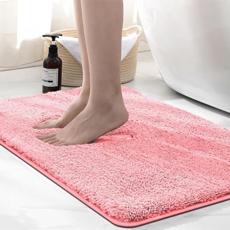Microfibre Bath Mat, 2 cm, Super Absorbent, 50 x 80 cm, Colour: Pink (1/5)