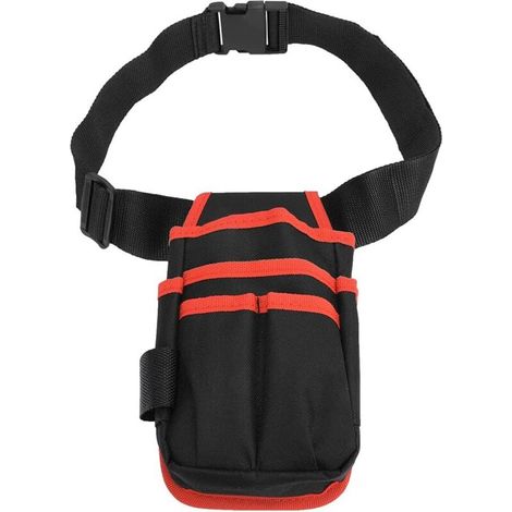 Riñonera portátil para herramientas, bolsa ligera de tela Oxford para herramientas de camping, riñonera multifuncional para actividades al aire libre con cinturón rojo (1/4)