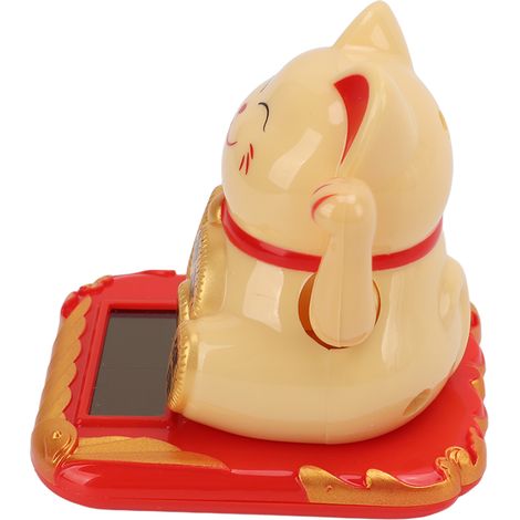 Chat Porte-Bonheur - Énergie Solaire - 7 x 6,5 cm - Pour Voiture Bureau Chambre - 1 Pièce (1/5)