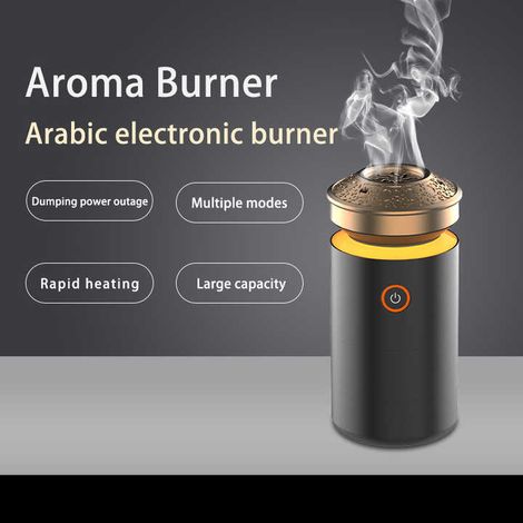 Brûleur d'encens électrique style arabe 2025, diffuseur portable en céramique amélioré avec fonction de chargement USB-C, batterie 3600 mAh. Chauffe-encens robuste et durable pour la maison, la voitur (1/4)