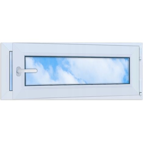 Finestra in PVC bianca 100x40 DESTRA, nuova anta ribalta 1000x400 mm RU (1/5)