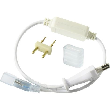 Jandei Kit conexión tira led 220V 6A SMD5050. Enchufe y capuchón