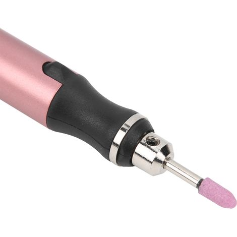 Mini polisseuse à recharge sans fil + kit d'accessoires dissolvant pour vernis à ongles (52 pièces, or rose) (1/5)