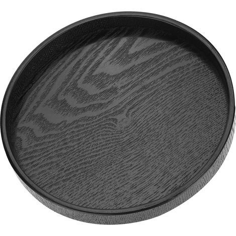 Rundes Serviertablett aus Massivholz für Tee, Kaffee, Snacks und Speisen – 27 cm Präsentationsplatte, Restauranttablett (1/5)