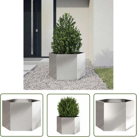 vidaXL Pflanzkübel Sechseckig 69x60x45 Edelstahl (1/5)