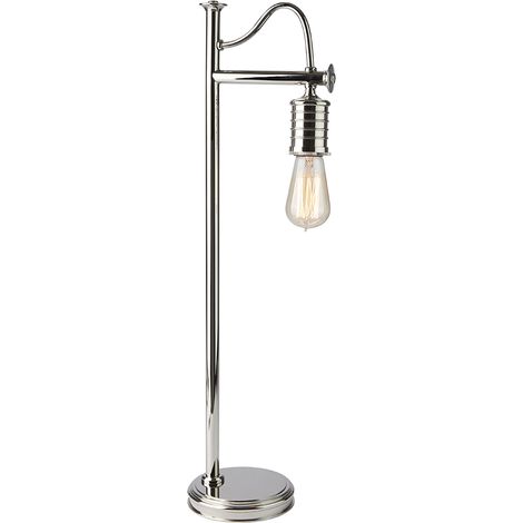 Lampada Da Scrivania Contemporanea Douille Acciaio Nichel Lucido 1 Luce E27 (1/5)