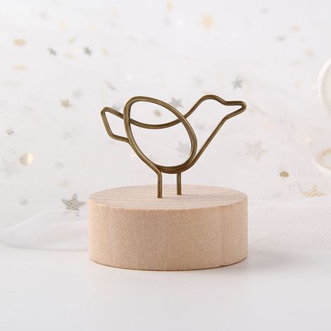 Porte-cartes de visite/photos mignon et original avec base en bois, idéal pour la décoration de la maison ou du bureau (motif oiseau). (1/5)