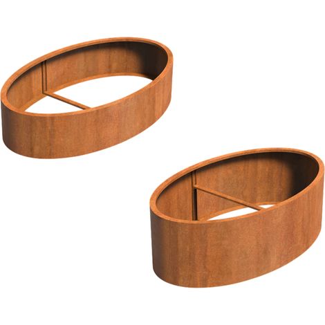 Adezz Ellipse ohne Boden Pflanzgefäß aus Corten-Stahl Pflanzkübel Blumentopf
