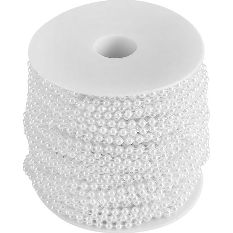Perles nacrées artificielles 40m/rouleau 4mm pour décoration DIY rideau mariage fête blanche (1/3)