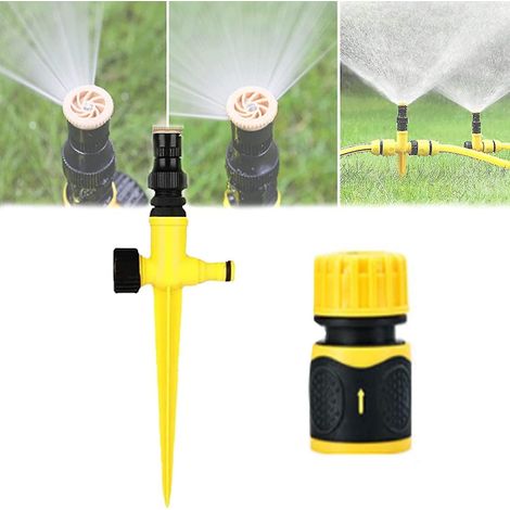 Système d'arrosage automatique à rotation 360° pour jardin, pelouse et terrasse - Arroseur multifonction à 3 vitesses réglables - Arrosage automatique de la pelouse (1/3)