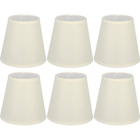 Lot de 6 abat-jour à pince pour lustre en cristal, petits abat-jour coniques à pince en forme de cloche (14 x 13 x 9 cm). (1/5)